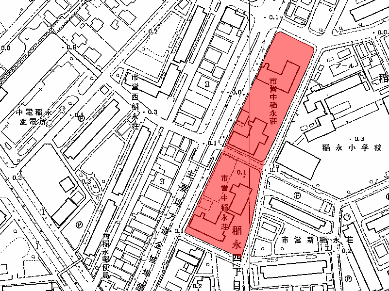 地図:市営中稲永荘