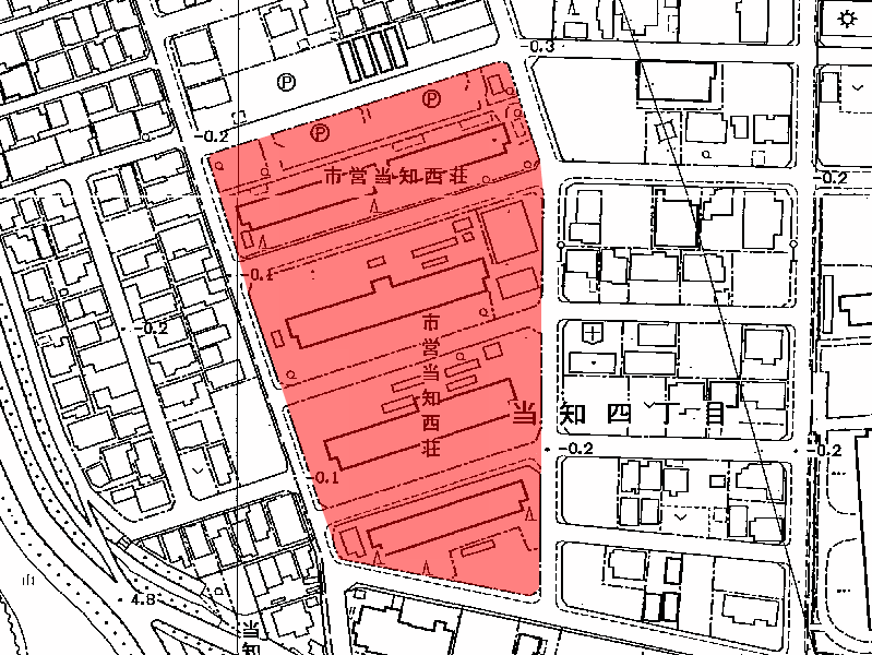 地図：市営当知西荘