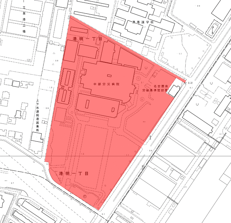 地図：中部労災病院