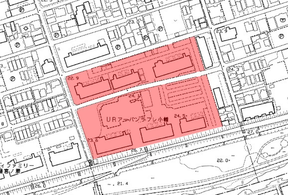 地図:アーバンラフレ小幡(東)