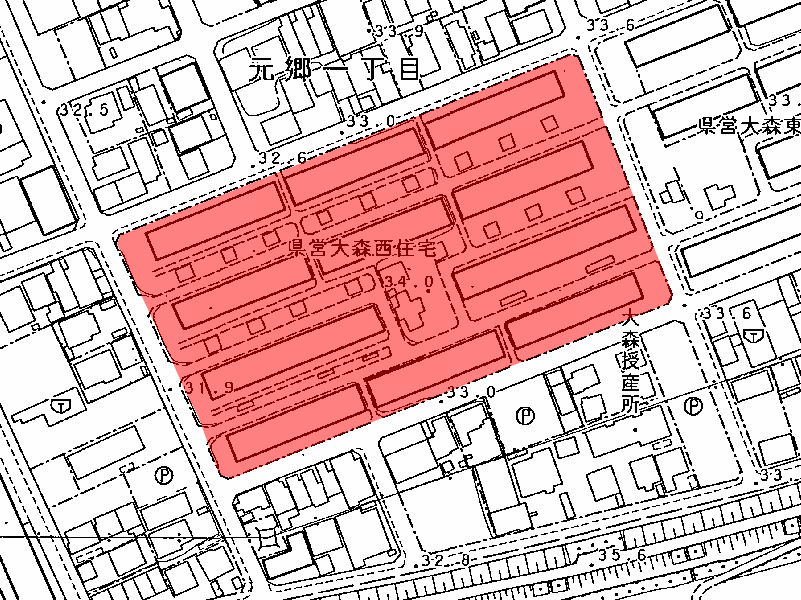 地図:大森西住宅