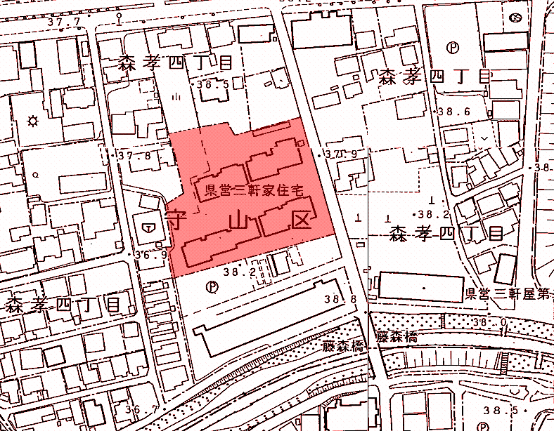 地図:県営三軒家住宅