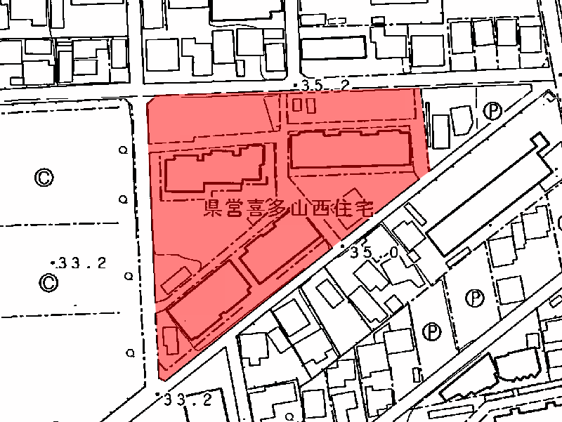 地図:県営喜多山住宅