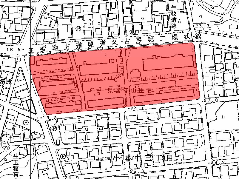 地図:県営小幡住宅