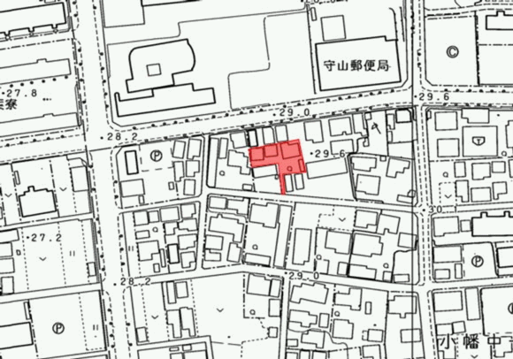 地図:小幡中一丁目団地の認定区域図