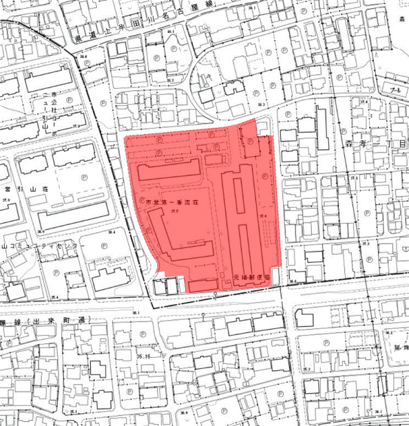 地図:市営第一香流荘