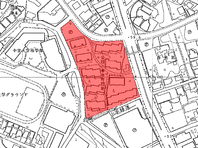 地図:八事本町住宅