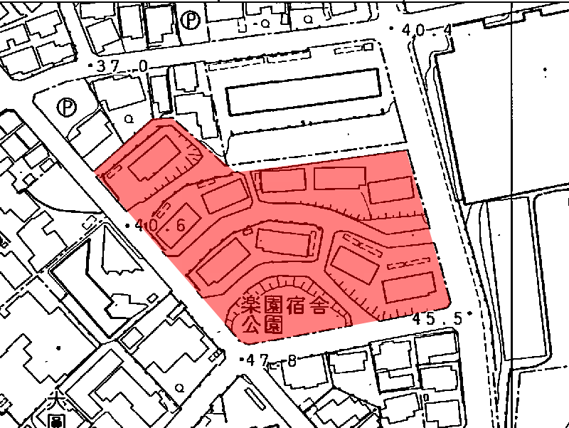 地図:水資源開発公団楽園住宅