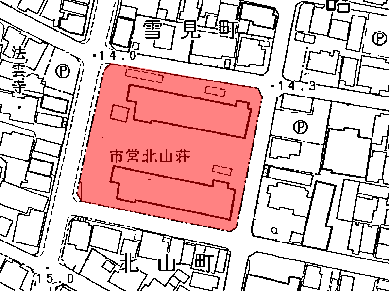 地図:市営北山荘