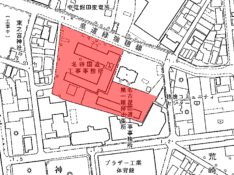 地図:名四国道工事事務所