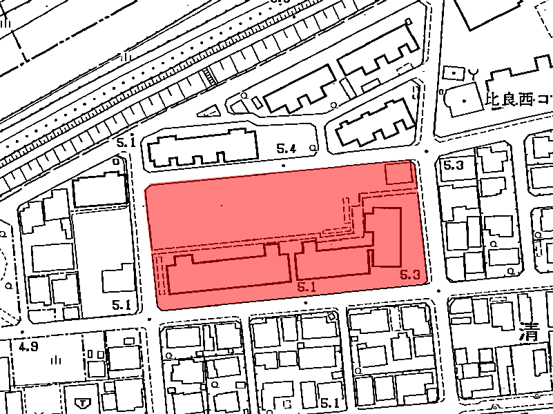 地図：市営 比良荘(1)