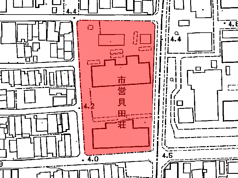 地図：市営 貝田荘