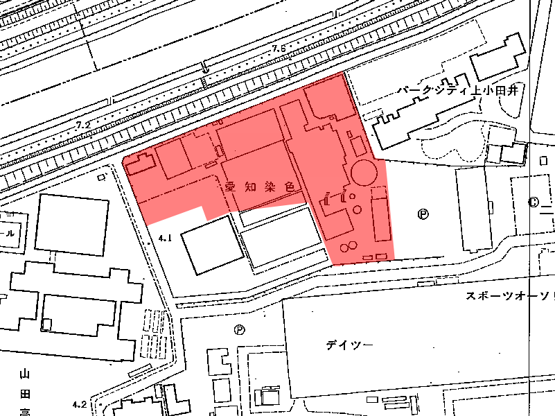 地図：愛知染色跡地計画