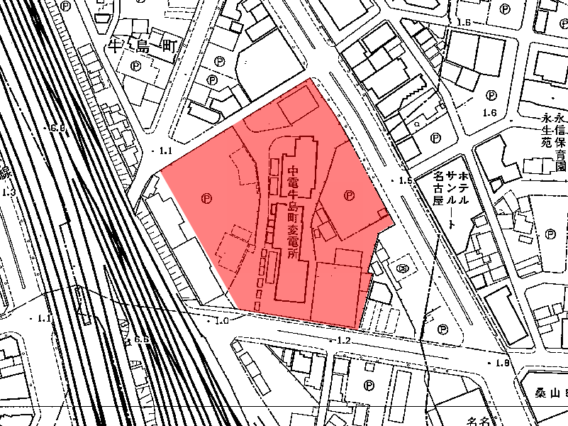 地図:牛島再開発ビル