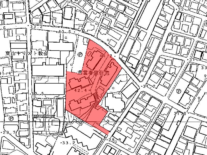 地図:県営春里住宅