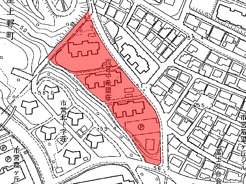 地図:市営中希望荘