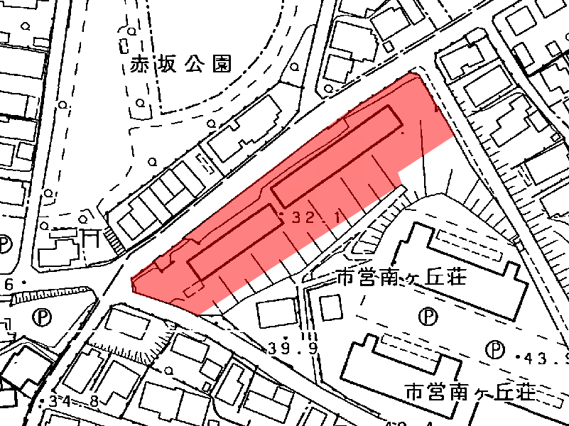 地図:市営南ケ丘荘(北)
