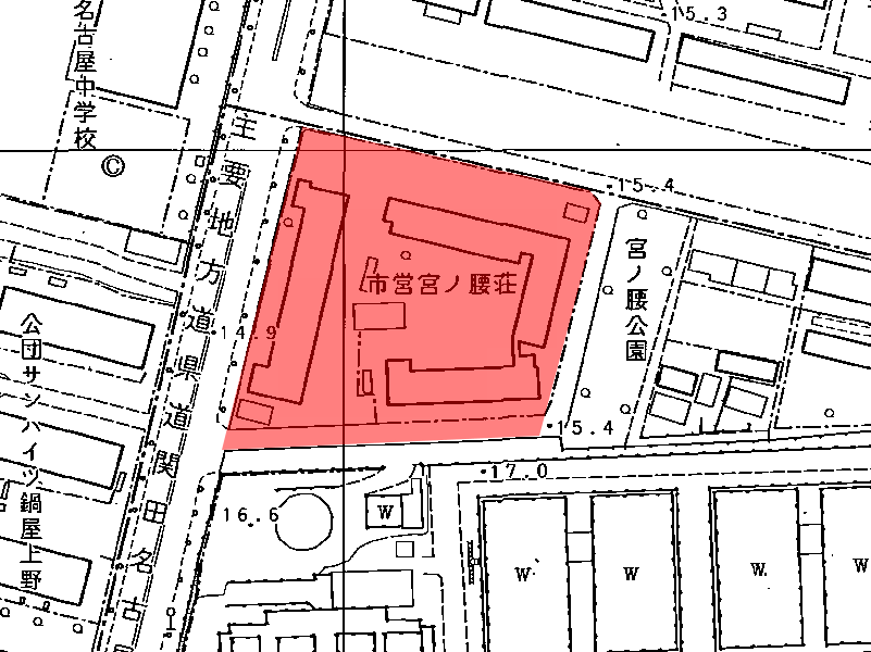 地図:市営 宮の腰荘