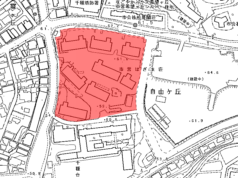 地図：市営 はざま荘