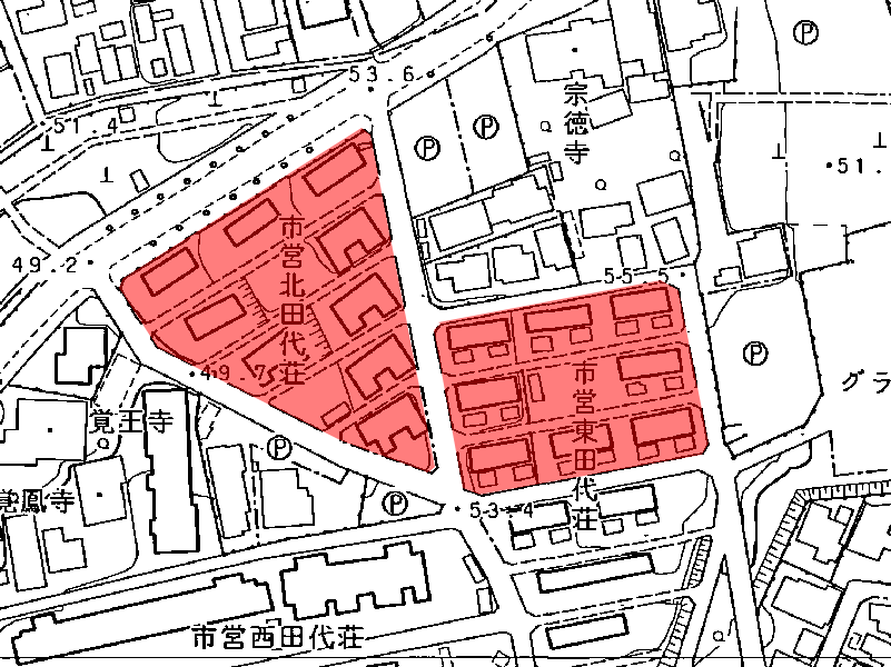 地図：市営 田代荘