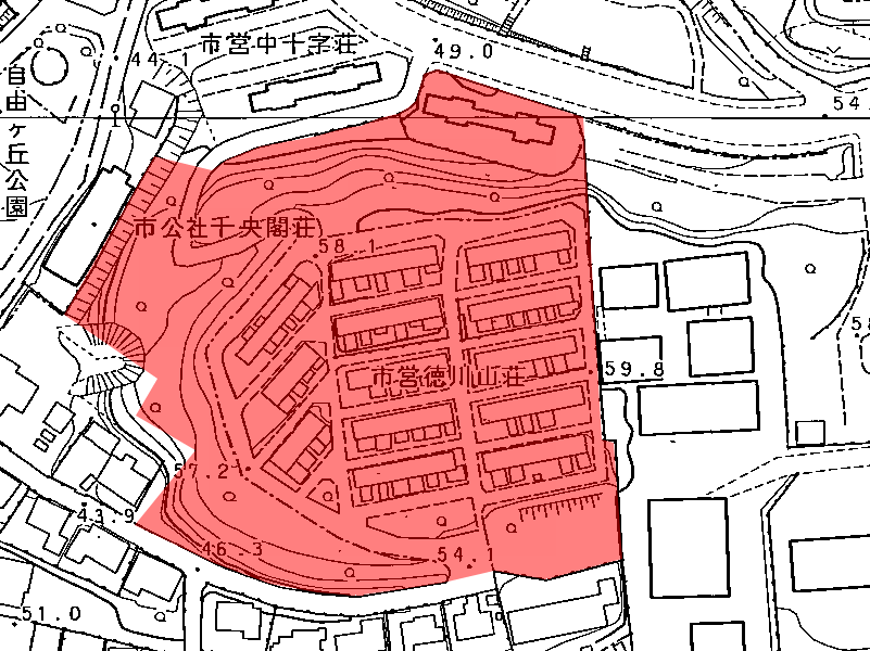 地図:市営 徳川山荘