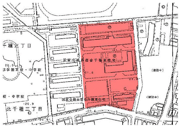 地図:公務員宿舎千種東住宅 東ブロック