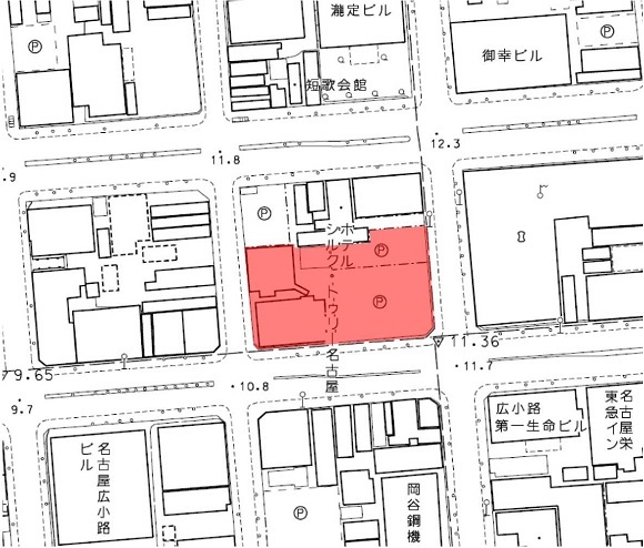 地図:(仮称)錦二丁目計画