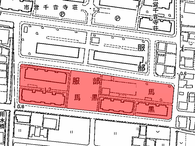 地図：市営千音寺荘(南)