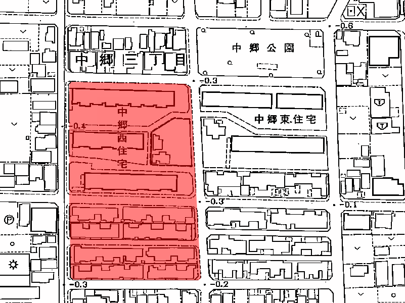 地図：団地認定の区域