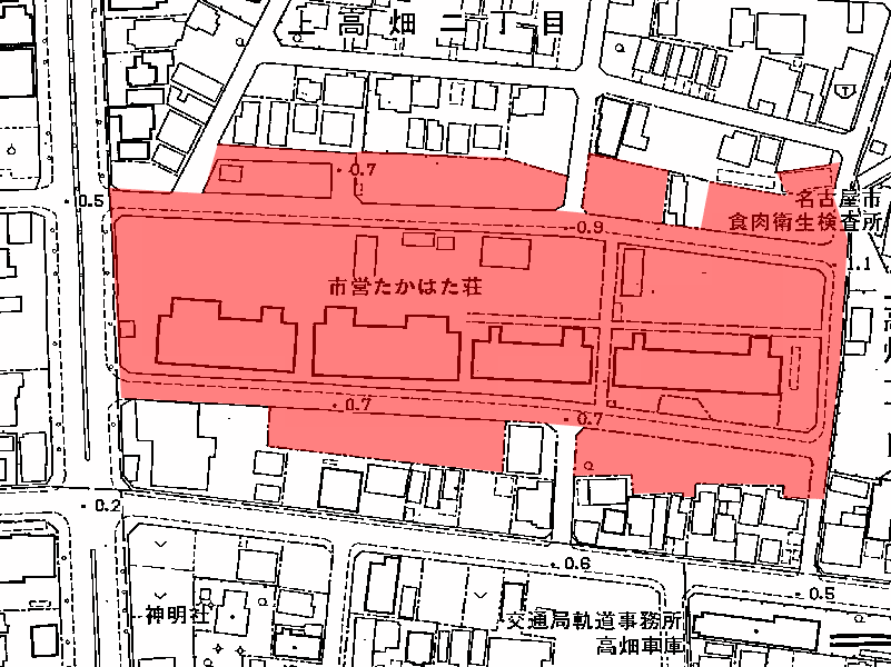 地図:市営高畑荘