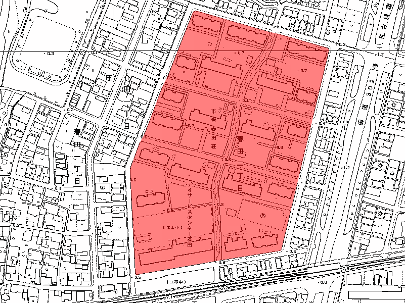 地図:市営春田荘