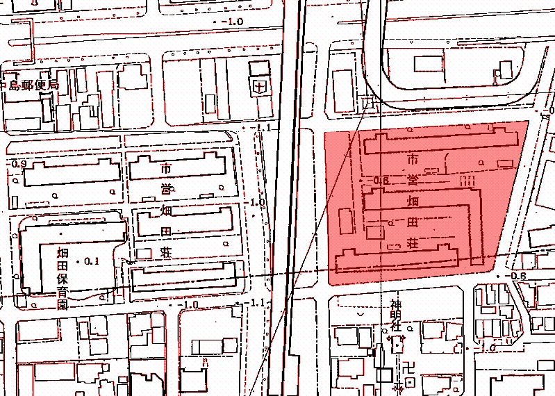 地図:市営畑田荘(東)