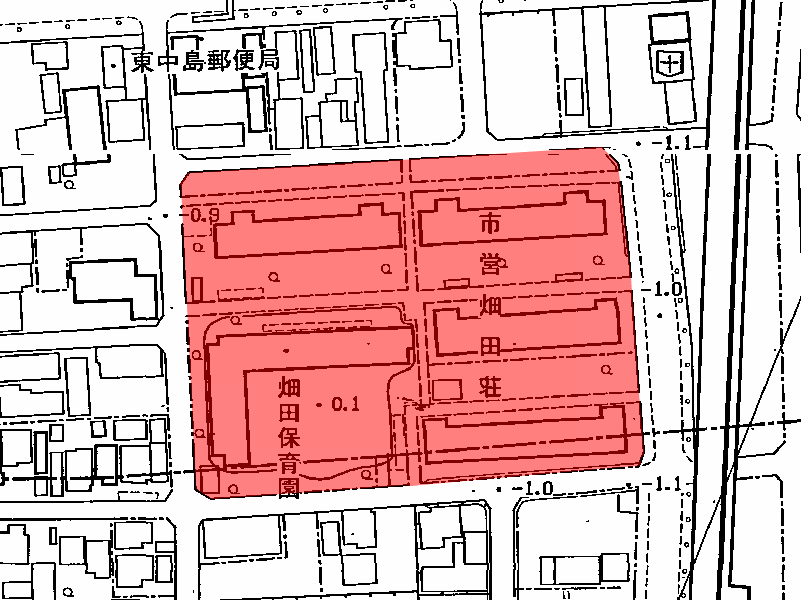 地図：市営畑田荘(西)