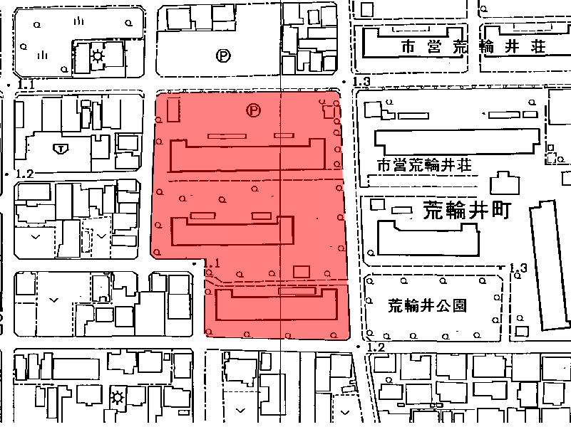 地図:市営 荒輪井荘