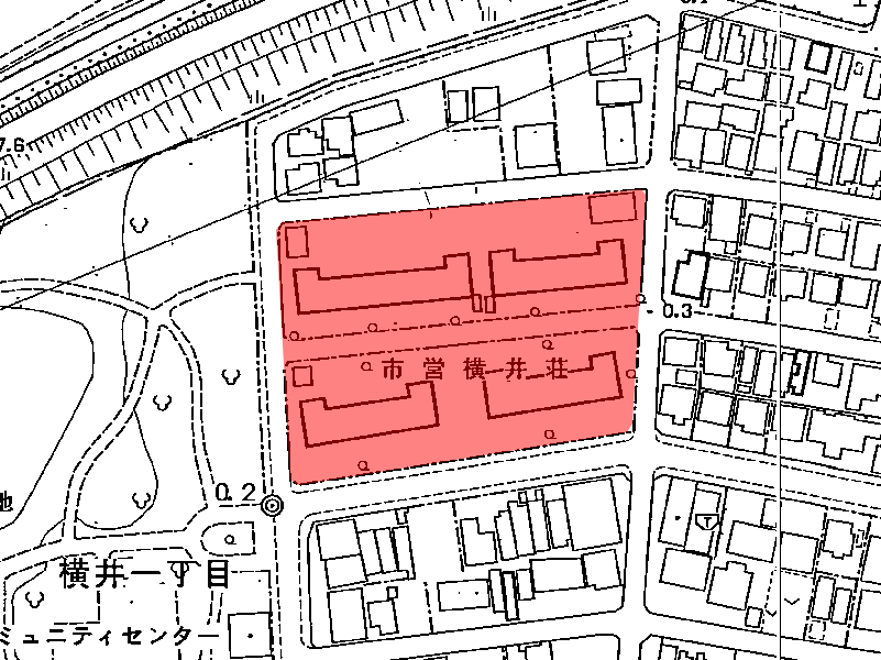 地図：市営 横井荘