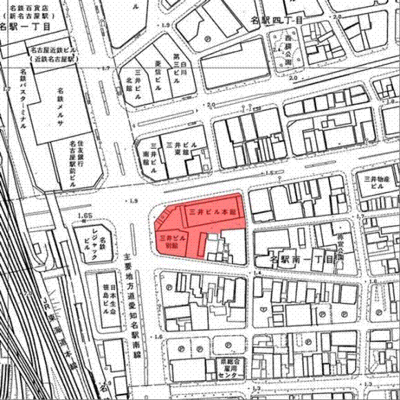 地図：名古屋三井ビルディング本館・別館