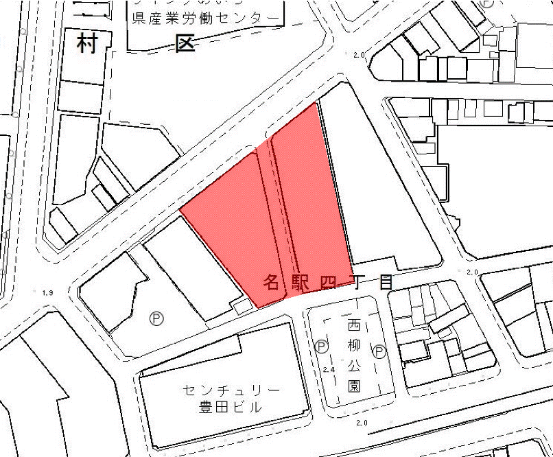 地図:(仮称)新・第二豊田ビル