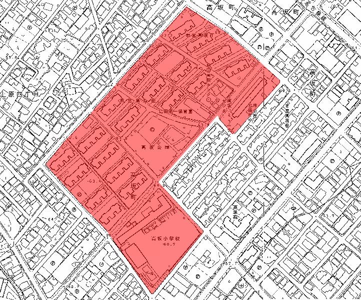 地図:市営島田団地高坂荘