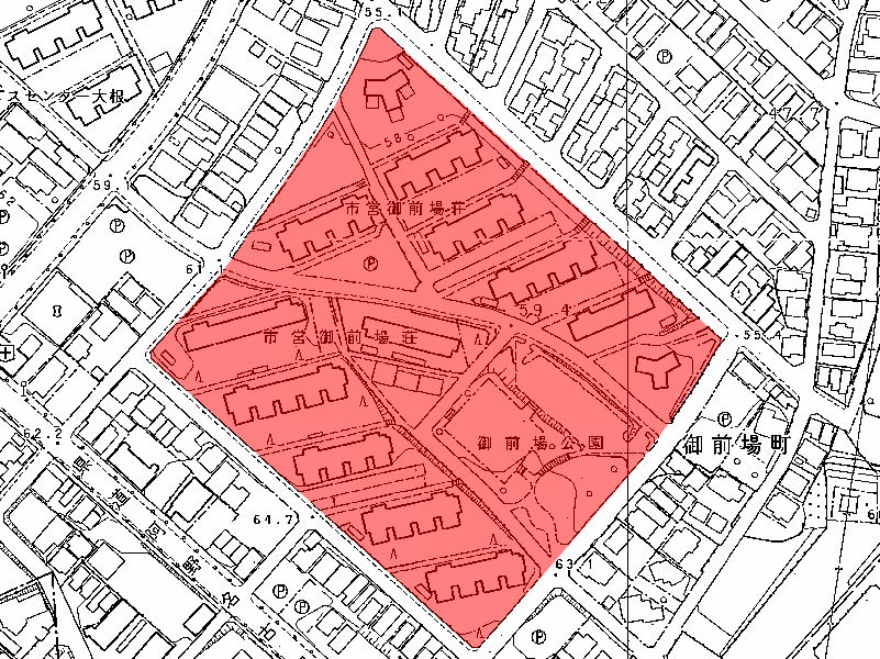 地図:市営島田団地御前場荘