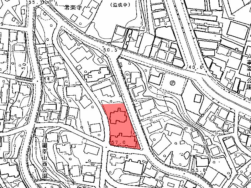 地図:御幸山マンション