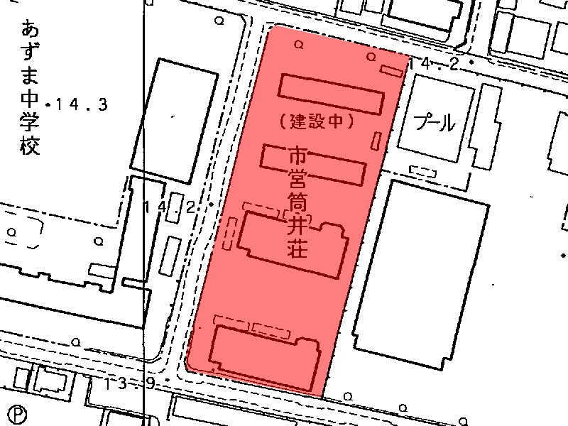 地図：市営　筒井荘