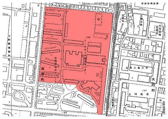 地図：中電トーエネック滝春団地の認定区域