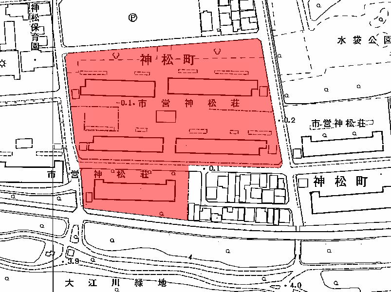 地図：市営神松荘