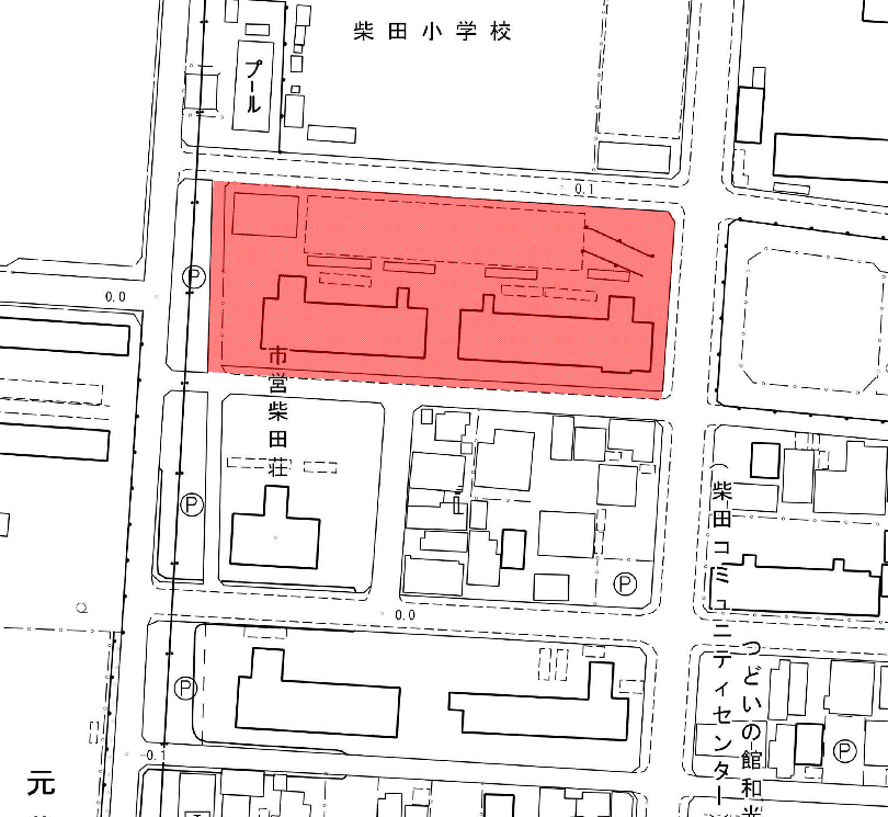 地図：市営柴田荘(北)
