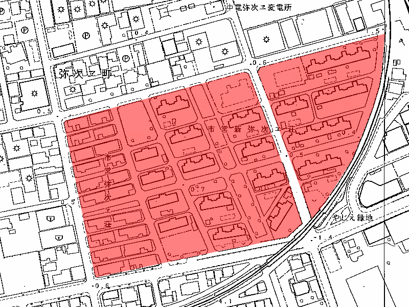地図:市営弥次エ荘