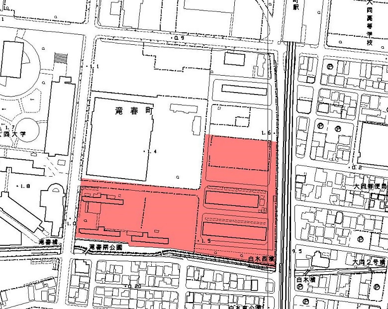 地図：三井東圧化学滝春社宅