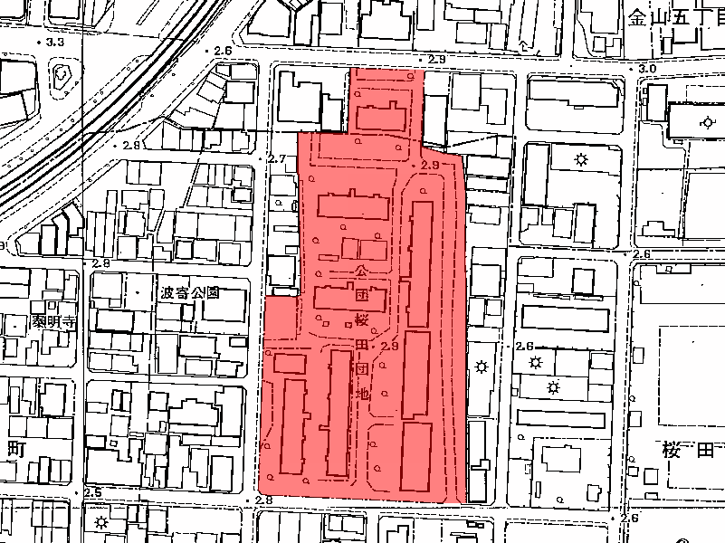地図:公団桜田住宅