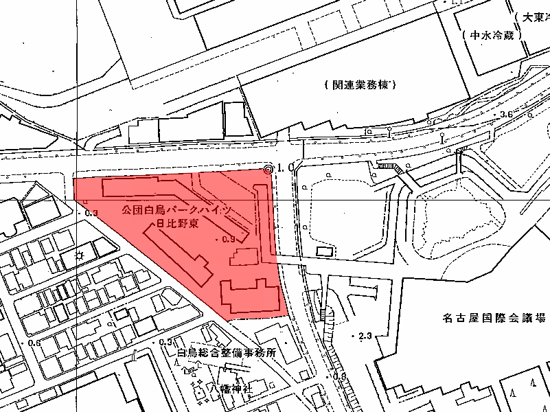 地図：白鳥パークハイツ日比野東