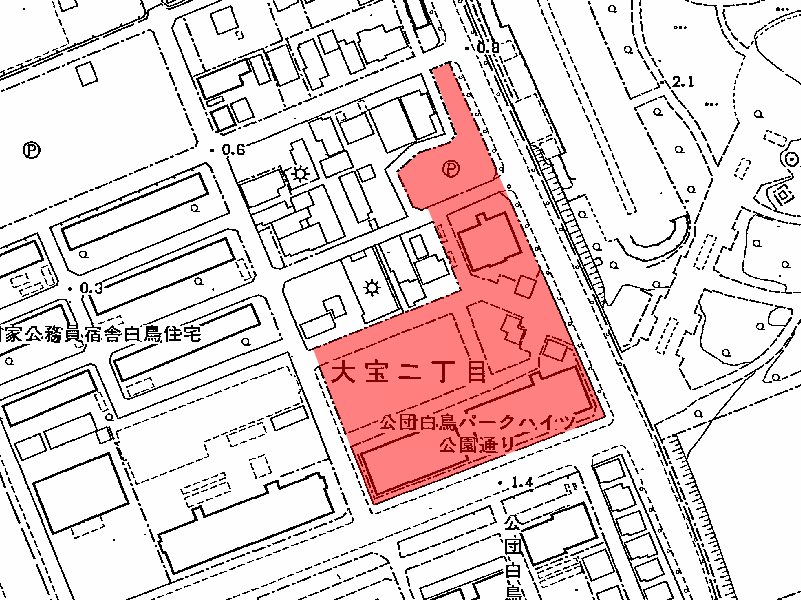 地図：白鳥パークハイツ公園通り