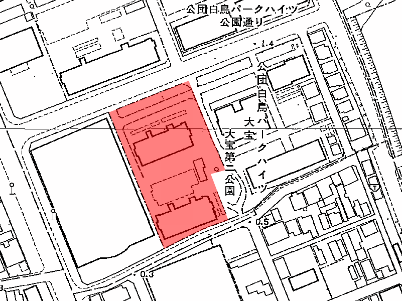 地図:白鳥パークハイツ大宝(西)